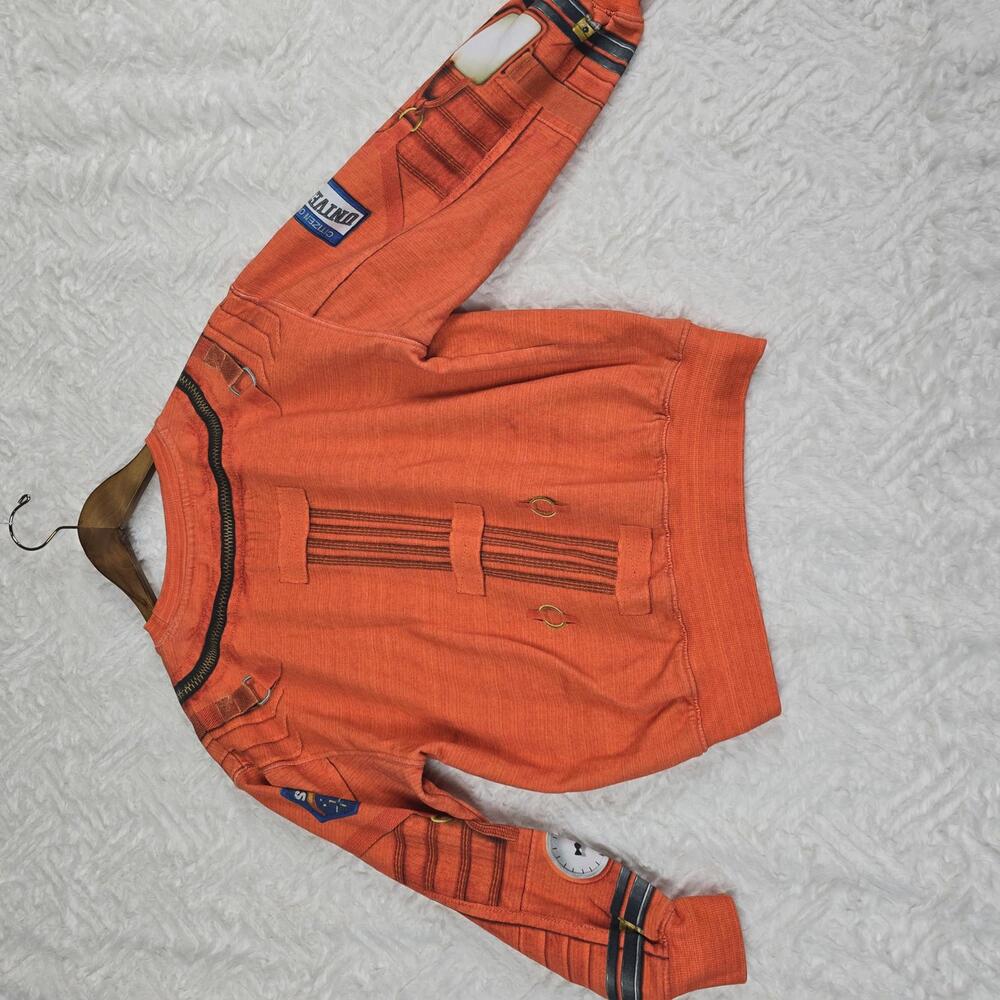 Molo Memphis Kids Space-Themed Orange Sweatshirt - Picture 8 of 8